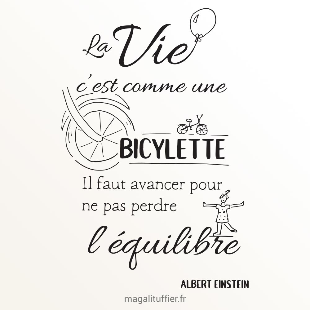 Plaque Métal Vintage Citation Française 'La Vie C'est Comme Une Bicyclette' – Déco Murale A4 Élégante Et Inspirante